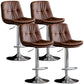 Adjustable Height Metal Leather Counter Stools Swivel Scandinavian Bar Stools Chrome Brown 4 Piece Set Clearhalo 'Bar Furniture' 'Bar Stools' 'bar_stools' 'furn' 'furn_bar_stools' 'furniture_bar_stools' 'Kitchen & Dining Furniture' 'kitchen&dining_furn' 'kitchen' 'kitchen_furn' Furniture' 4392721