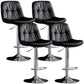 Adjustable Height Metal Leather Counter Stools Swivel Scandinavian Bar Stools Chrome Black 4 Piece Set Clearhalo 'Bar Furniture' 'Bar Stools' 'bar_stools' 'furn' 'furn_bar_stools' 'furniture_bar_stools' 'Kitchen & Dining Furniture' 'kitchen&dining_furn' 'kitchen' 'kitchen_furn' Furniture' 4392724