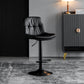 Adjustable Height Metal Leather Counter Stools Swivel Scandinavian Bar Stools Black Black 1 Piece Clearhalo 'Bar Furniture' 'Bar Stools' 'bar_stools' 'furn' 'furn_bar_stools' 'furniture_bar_stools' 'Kitchen & Dining Furniture' 'kitchen&dining_furn' 'kitchen' 'kitchen_furn' Furniture' 4392728
