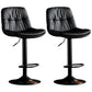 Adjustable Height Metal Leather Counter Stools Swivel Scandinavian Bar Stools Black Black 2 Piece Set Clearhalo 'Bar Furniture' 'Bar Stools' 'bar_stools' 'furn' 'furn_bar_stools' 'furniture_bar_stools' 'Kitchen & Dining Furniture' 'kitchen&dining_furn' 'kitchen' 'kitchen_furn' Furniture' 4392729