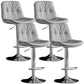 Adjustable Height Metal Leather Counter Stools Swivel Scandinavian Bar Stools Chrome Gray 4 Piece Set Clearhalo 'Bar Furniture' 'Bar Stools' 'bar_stools' 'furn' 'furn_bar_stools' 'furniture_bar_stools' 'Kitchen & Dining Furniture' 'kitchen&dining_furn' 'kitchen' 'kitchen_furn' Furniture' 4392730