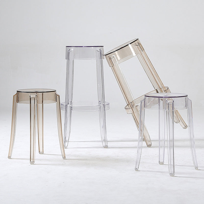 Stackable Clear Plastic Counter Stools Backless Scandinavian Bar Stools (Set of 2) Clearhalo 'Bar Furniture' 'Bar Stools' 'bar_stools' 'furn' 'furn_bar_stools' 'furniture_bar_stools' 'Kitchen & Dining Furniture' 'kitchen&dining_furn' 'kitchen' 'kitchen_furn' Furniture' 4392773