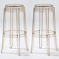 Stackable Clear Plastic Counter Stools Backless Scandinavian Bar Stools (Set of 2) Amber 2 Piece Set Bar Stool(30"H) Clearhalo 'Bar Furniture' 'Bar Stools' 'bar_stools' 'furn' 'furn_bar_stools' 'furniture_bar_stools' 'Kitchen & Dining Furniture' 'kitchen&dining_furn' 'kitchen' 'kitchen_furn' Furniture' 4392774