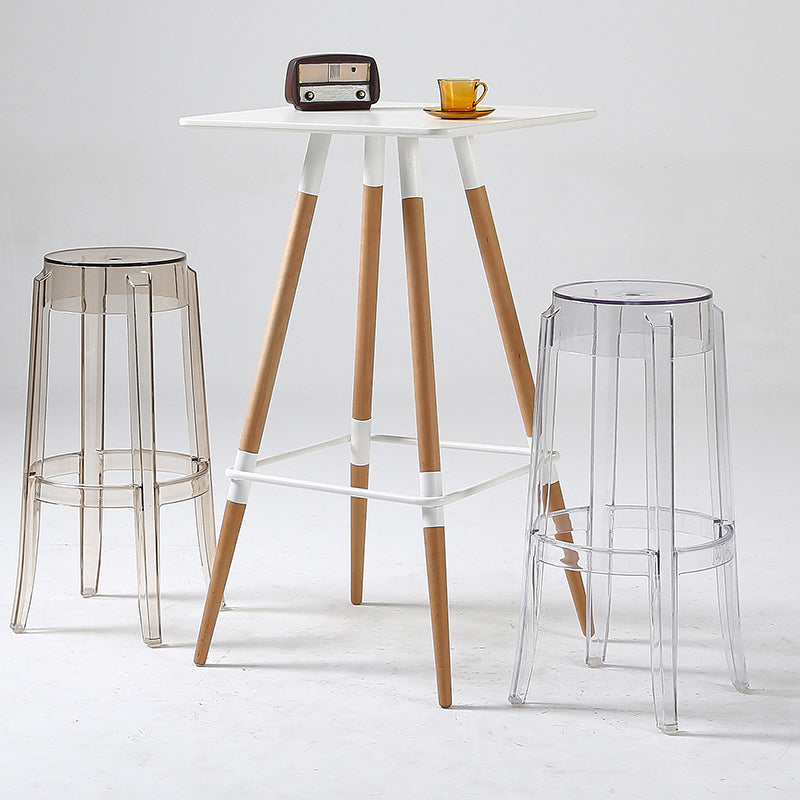 Stackable Clear Plastic Counter Stools Backless Scandinavian Bar Stools (Set of 2) Clearhalo 'Bar Furniture' 'Bar Stools' 'bar_stools' 'furn' 'furn_bar_stools' 'furniture_bar_stools' 'Kitchen & Dining Furniture' 'kitchen&dining_furn' 'kitchen' 'kitchen_furn' Furniture' 4392776