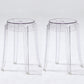 Stackable Clear Plastic Counter Stools Backless Scandinavian Bar Stools (Set of 2) Clear 2 Piece Set Short Stool(18"H) Clearhalo 'Bar Furniture' 'Bar Stools' 'bar_stools' 'furn' 'furn_bar_stools' 'furniture_bar_stools' 'Kitchen & Dining Furniture' 'kitchen&dining_furn' 'kitchen' 'kitchen_furn' Furniture' 4392779