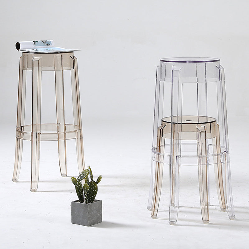 Stackable Clear Plastic Counter Stools Backless Scandinavian Bar Stools (Set of 2) Clearhalo 'Bar Furniture' 'Bar Stools' 'bar_stools' 'furn' 'furn_bar_stools' 'furniture_bar_stools' 'Kitchen & Dining Furniture' 'kitchen&dining_furn' 'kitchen' 'kitchen_furn' Furniture' 4392780