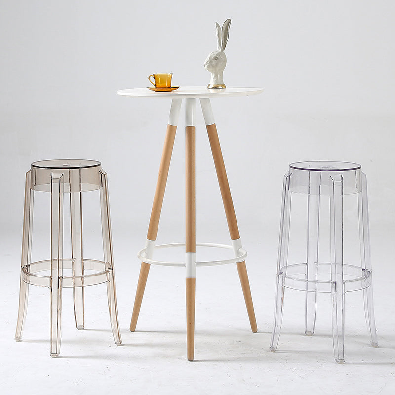 Stackable Clear Plastic Counter Stools Backless Scandinavian Bar Stools (Set of 2) Clearhalo 'Bar Furniture' 'Bar Stools' 'bar_stools' 'furn' 'furn_bar_stools' 'furniture_bar_stools' 'Kitchen & Dining Furniture' 'kitchen&dining_furn' 'kitchen' 'kitchen_furn' Furniture' 4392786