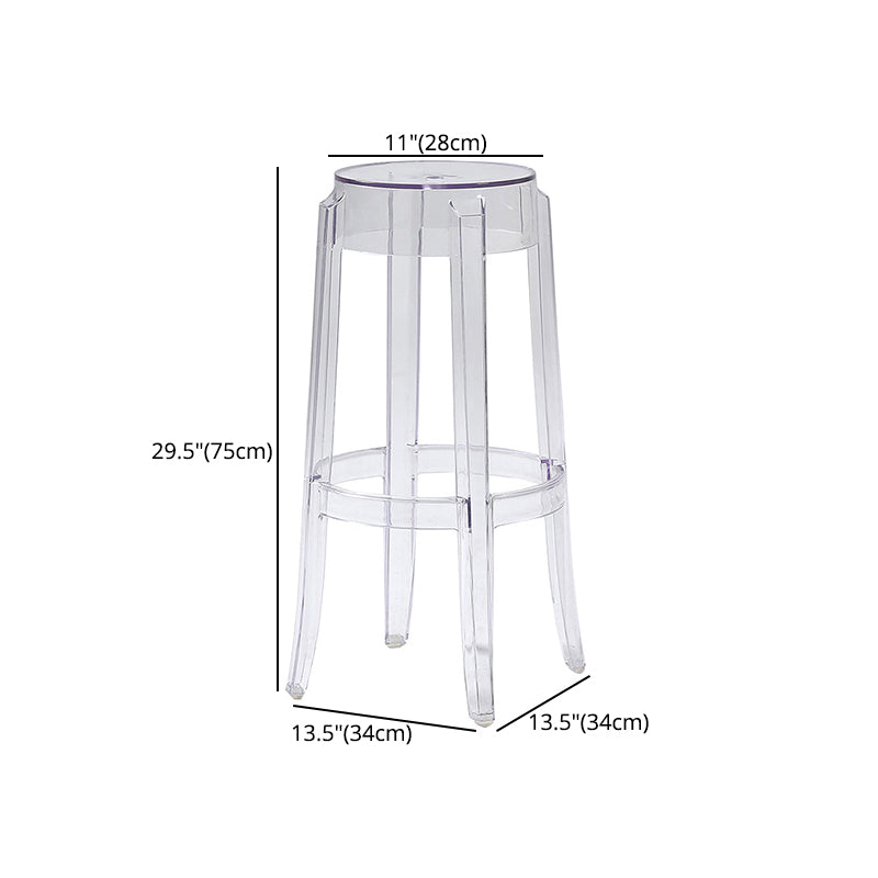 Stackable Clear Plastic Counter Stools Backless Scandinavian Bar Stools (Set of 2) Clearhalo 'Bar Furniture' 'Bar Stools' 'bar_stools' 'furn' 'furn_bar_stools' 'furniture_bar_stools' 'Kitchen & Dining Furniture' 'kitchen&dining_furn' 'kitchen' 'kitchen_furn' Furniture' 4392788