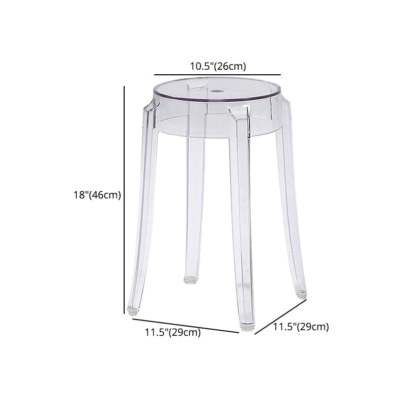 Stackable Clear Plastic Counter Stools Backless Scandinavian Bar Stools (Set of 2) Clearhalo 'Bar Furniture' 'Bar Stools' 'bar_stools' 'furn' 'furn_bar_stools' 'furniture_bar_stools' 'Kitchen & Dining Furniture' 'kitchen&dining_furn' 'kitchen' 'kitchen_furn' Furniture' 4392789