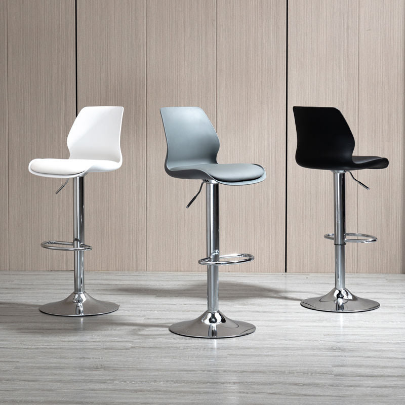 Adjustable Height Metal Plastic Counter Stools Swivel Scandinavian Bar Stools (Set of 3) Clearhalo 'Bar Furniture' 'Bar Stools' 'bar_stools' 'furn' 'furn_bar_stools' 'furniture_bar_stools' 'Kitchen & Dining Furniture' 'kitchen&dining_furn' 'kitchen' 'kitchen_furn' Furniture' 4392790