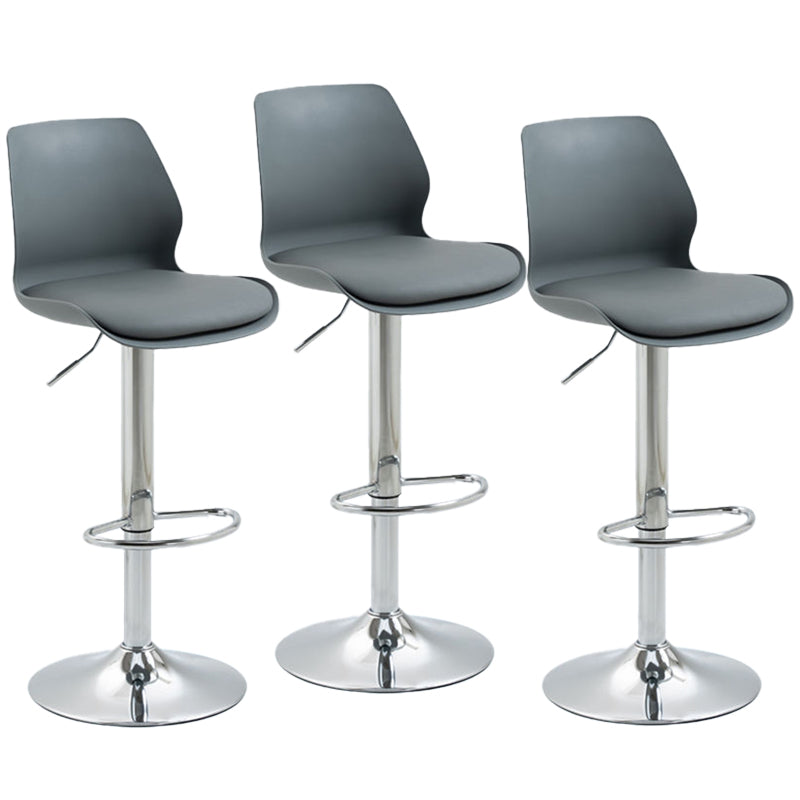 Adjustable Height Metal Plastic Counter Stools Swivel Scandinavian Bar Stools (Set of 3) Grey 3 Piece Set Clearhalo 'Bar Furniture' 'Bar Stools' 'bar_stools' 'furn' 'furn_bar_stools' 'furniture_bar_stools' 'Kitchen & Dining Furniture' 'kitchen&dining_furn' 'kitchen' 'kitchen_furn' Furniture' 4392791