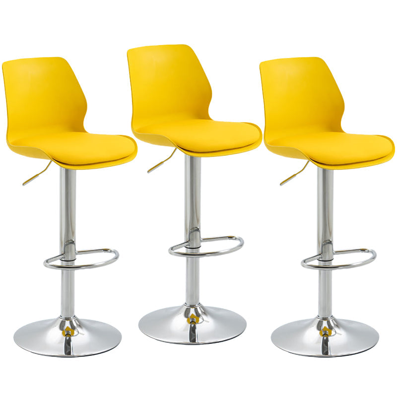 Adjustable Height Metal Plastic Counter Stools Swivel Scandinavian Bar Stools (Set of 3) Yellow 3 Piece Set Clearhalo 'Bar Furniture' 'Bar Stools' 'bar_stools' 'furn' 'furn_bar_stools' 'furniture_bar_stools' 'Kitchen & Dining Furniture' 'kitchen&dining_furn' 'kitchen' 'kitchen_furn' Furniture' 4392793