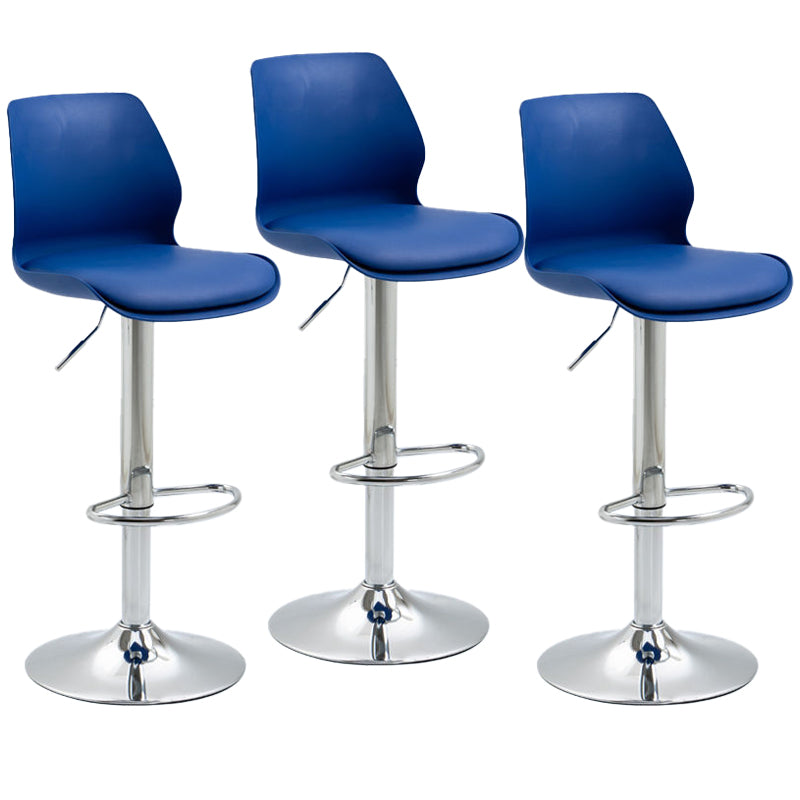 Adjustable Height Metal Plastic Counter Stools Swivel Scandinavian Bar Stools (Set of 3) Royal Blue 3 Piece Set Clearhalo 'Bar Furniture' 'Bar Stools' 'bar_stools' 'furn' 'furn_bar_stools' 'furniture_bar_stools' 'Kitchen & Dining Furniture' 'kitchen&dining_furn' 'kitchen' 'kitchen_furn' Furniture' 4392803