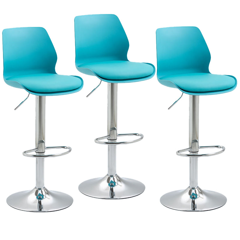 Adjustable Height Metal Plastic Counter Stools Swivel Scandinavian Bar Stools (Set of 3) Sky Blue 3 Piece Set Clearhalo 'Bar Furniture' 'Bar Stools' 'bar_stools' 'furn' 'furn_bar_stools' 'furniture_bar_stools' 'Kitchen & Dining Furniture' 'kitchen&dining_furn' 'kitchen' 'kitchen_furn' Furniture' 4392806