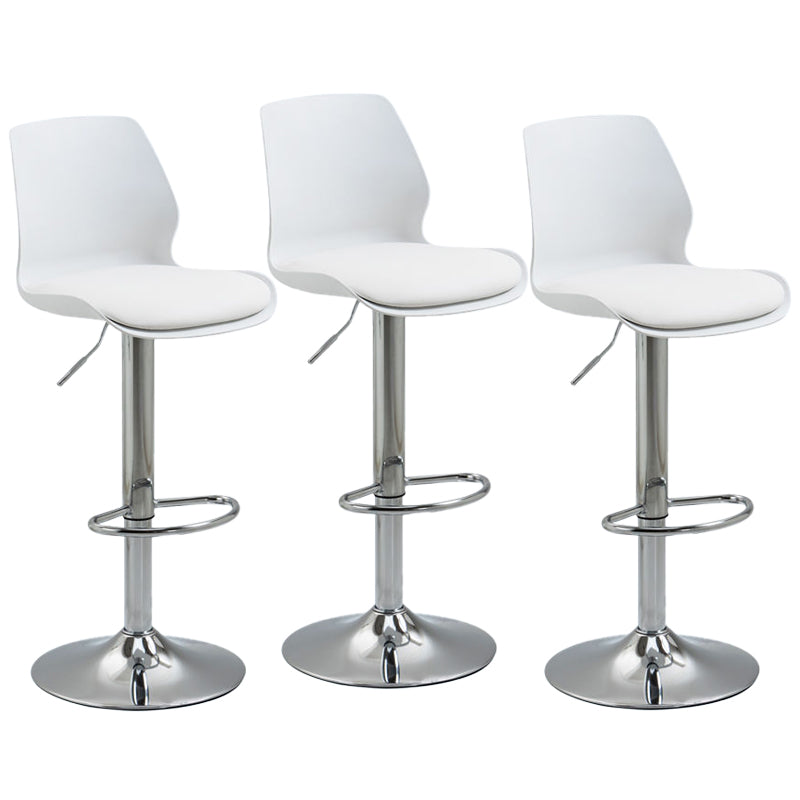 Adjustable Height Metal Plastic Counter Stools Swivel Scandinavian Bar Stools (Set of 3) White 3 Piece Set Clearhalo 'Bar Furniture' 'Bar Stools' 'bar_stools' 'furn' 'furn_bar_stools' 'furniture_bar_stools' 'Kitchen & Dining Furniture' 'kitchen&dining_furn' 'kitchen' 'kitchen_furn' Furniture' 4392809