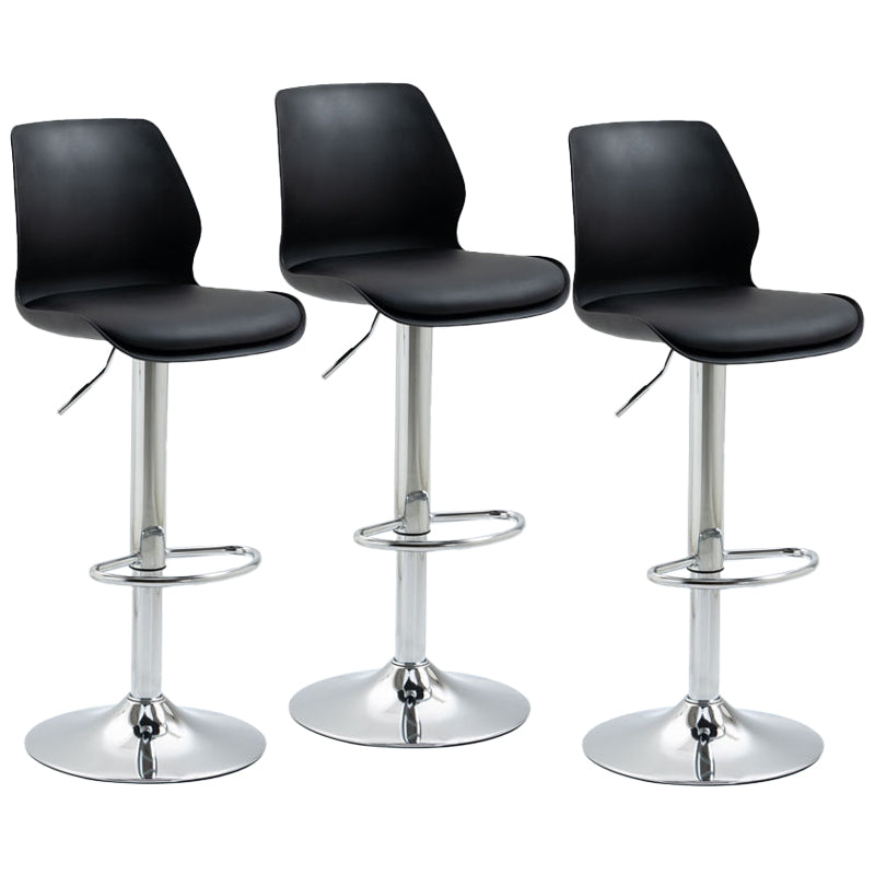 Adjustable Height Metal Plastic Counter Stools Swivel Scandinavian Bar Stools (Set of 3) Black 3 Piece Set Clearhalo 'Bar Furniture' 'Bar Stools' 'bar_stools' 'furn' 'furn_bar_stools' 'furniture_bar_stools' 'Kitchen & Dining Furniture' 'kitchen&dining_furn' 'kitchen' 'kitchen_furn' Furniture' 4392810