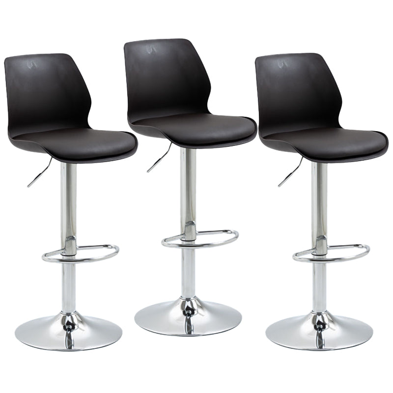 Adjustable Height Metal Plastic Counter Stools Swivel Scandinavian Bar Stools (Set of 3) Dark Brown 3 Piece Set Clearhalo 'Bar Furniture' 'Bar Stools' 'bar_stools' 'furn' 'furn_bar_stools' 'furniture_bar_stools' 'Kitchen & Dining Furniture' 'kitchen&dining_furn' 'kitchen' 'kitchen_furn' Furniture' 4392811