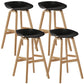 Wood Plastic Counter Stools Backless Scandinavian Bar Stools with Bucket Seat Natural Black 4 Piece Set Clearhalo 'Bar Furniture' 'Bar Stools' 'bar_stools' 'furn' 'furn_bar_stools' 'furniture_bar_stools' 'Kitchen & Dining Furniture' 'kitchen&dining_furn' 'kitchen' 'kitchen_furn' Furniture' 4392814