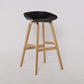 Wood Plastic Counter Stools Backless Scandinavian Bar Stools with Bucket Seat Natural Black 1 Piece Clearhalo 'Bar Furniture' 'Bar Stools' 'bar_stools' 'furn' 'furn_bar_stools' 'furniture_bar_stools' 'Kitchen & Dining Furniture' 'kitchen&dining_furn' 'kitchen' 'kitchen_furn' Furniture' 4392815