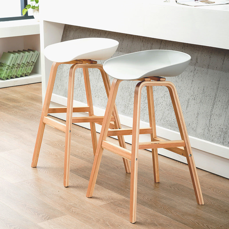 Wood Plastic Counter Stools Backless Scandinavian Bar Stools with Bucket Seat Clearhalo 'Bar Furniture' 'Bar Stools' 'bar_stools' 'furn' 'furn_bar_stools' 'furniture_bar_stools' 'Kitchen & Dining Furniture' 'kitchen&dining_furn' 'kitchen' 'kitchen_furn' Furniture' 4392816
