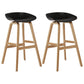 Wood Plastic Counter Stools Backless Scandinavian Bar Stools with Bucket Seat Natural Black 2 Piece Set Clearhalo 'Bar Furniture' 'Bar Stools' 'bar_stools' 'furn' 'furn_bar_stools' 'furniture_bar_stools' 'Kitchen & Dining Furniture' 'kitchen&dining_furn' 'kitchen' 'kitchen_furn' Furniture' 4392818