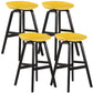 Wood Plastic Counter Stools Backless Scandinavian Bar Stools with Bucket Seat Black Yellow 4 Piece Set Clearhalo 'Bar Furniture' 'Bar Stools' 'bar_stools' 'furn' 'furn_bar_stools' 'furniture_bar_stools' 'Kitchen & Dining Furniture' 'kitchen&dining_furn' 'kitchen' 'kitchen_furn' Furniture' 4392819