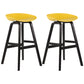 Wood Plastic Counter Stools Backless Scandinavian Bar Stools with Bucket Seat Black Yellow 2 Piece Set Clearhalo 'Bar Furniture' 'Bar Stools' 'bar_stools' 'furn' 'furn_bar_stools' 'furniture_bar_stools' 'Kitchen & Dining Furniture' 'kitchen&dining_furn' 'kitchen' 'kitchen_furn' Furniture' 4392824