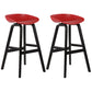 Wood Plastic Counter Stools Backless Scandinavian Bar Stools with Bucket Seat Black Red 2 Piece Set Clearhalo 'Bar Furniture' 'Bar Stools' 'bar_stools' 'furn' 'furn_bar_stools' 'furniture_bar_stools' 'Kitchen & Dining Furniture' 'kitchen&dining_furn' 'kitchen' 'kitchen_furn' Furniture' 4392830