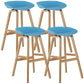 Wood Plastic Counter Stools Backless Scandinavian Bar Stools with Bucket Seat Natural Blue 4 Piece Set Clearhalo 'Bar Furniture' 'Bar Stools' 'bar_stools' 'furn' 'furn_bar_stools' 'furniture_bar_stools' 'Kitchen & Dining Furniture' 'kitchen&dining_furn' 'kitchen' 'kitchen_furn' Furniture' 4392832