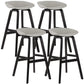 Wood Plastic Counter Stools Backless Scandinavian Bar Stools with Bucket Seat Black Gray 4 Piece Set Clearhalo 'Bar Furniture' 'Bar Stools' 'bar_stools' 'furn' 'furn_bar_stools' 'furniture_bar_stools' 'Kitchen & Dining Furniture' 'kitchen&dining_furn' 'kitchen' 'kitchen_furn' Furniture' 4392836