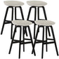 Wood Plastic Counter Stools Backless Scandinavian Bar Stools with Bucket Seat Black White 4 Piece Set Clearhalo 'Bar Furniture' 'Bar Stools' 'bar_stools' 'furn' 'furn_bar_stools' 'furniture_bar_stools' 'Kitchen & Dining Furniture' 'kitchen&dining_furn' 'kitchen' 'kitchen_furn' Furniture' 4392839
