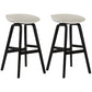 Wood Plastic Counter Stools Backless Scandinavian Bar Stools with Bucket Seat Black White 2 Piece Set Clearhalo 'Bar Furniture' 'Bar Stools' 'bar_stools' 'furn' 'furn_bar_stools' 'furniture_bar_stools' 'Kitchen & Dining Furniture' 'kitchen&dining_furn' 'kitchen' 'kitchen_furn' Furniture' 4392841