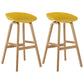 Wood Plastic Counter Stools Backless Scandinavian Bar Stools with Bucket Seat Natural Yellow 2 Piece Set Clearhalo 'Bar Furniture' 'Bar Stools' 'bar_stools' 'furn' 'furn_bar_stools' 'furniture_bar_stools' 'Kitchen & Dining Furniture' 'kitchen&dining_furn' 'kitchen' 'kitchen_furn' Furniture' 4392847