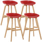 Wood Plastic Counter Stools Backless Scandinavian Bar Stools with Bucket Seat Natural Red 4 Piece Set Clearhalo 'Bar Furniture' 'Bar Stools' 'bar_stools' 'furn' 'furn_bar_stools' 'furniture_bar_stools' 'Kitchen & Dining Furniture' 'kitchen&dining_furn' 'kitchen' 'kitchen_furn' Furniture' 4392848