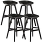 Wood Plastic Counter Stools Backless Scandinavian Bar Stools with Bucket Seat Black Black 4 Piece Set Clearhalo 'Bar Furniture' 'Bar Stools' 'bar_stools' 'furn' 'furn_bar_stools' 'furniture_bar_stools' 'Kitchen & Dining Furniture' 'kitchen&dining_furn' 'kitchen' 'kitchen_furn' Furniture' 4392854