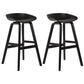 Wood Plastic Counter Stools Backless Scandinavian Bar Stools with Bucket Seat Black Black 2 Piece Set Clearhalo 'Bar Furniture' 'Bar Stools' 'bar_stools' 'furn' 'furn_bar_stools' 'furniture_bar_stools' 'Kitchen & Dining Furniture' 'kitchen&dining_furn' 'kitchen' 'kitchen_furn' Furniture' 4392856