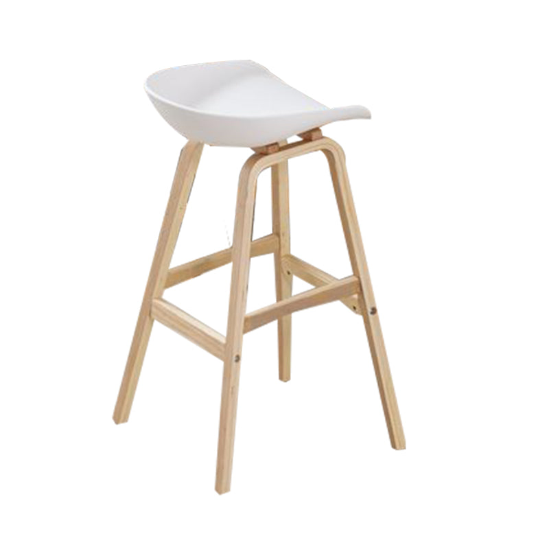 Wood Plastic Counter Stools Backless Scandinavian Bar Stools with Bucket Seat Natural White 1 Piece Clearhalo 'Bar Furniture' 'Bar Stools' 'bar_stools' 'furn' 'furn_bar_stools' 'furniture_bar_stools' 'Kitchen & Dining Furniture' 'kitchen&dining_furn' 'kitchen' 'kitchen_furn' Furniture' 4392858