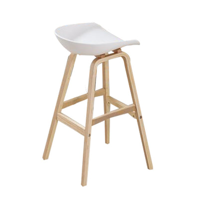 Wood Plastic Counter Stools Backless Scandinavian Bar Stools with Bucket Seat Natural White 1 Piece Clearhalo 'Bar Furniture' 'Bar Stools' 'bar_stools' 'furn' 'furn_bar_stools' 'furniture_bar_stools' 'Kitchen & Dining Furniture' 'kitchen&dining_furn' 'kitchen' 'kitchen_furn' Furniture' 4392858