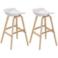 Wood Plastic Counter Stools Backless Scandinavian Bar Stools with Bucket Seat Natural White 2 Piece Set Clearhalo 'Bar Furniture' 'Bar Stools' 'bar_stools' 'furn' 'furn_bar_stools' 'furniture_bar_stools' 'Kitchen & Dining Furniture' 'kitchen&dining_furn' 'kitchen' 'kitchen_furn' Furniture' 4392859