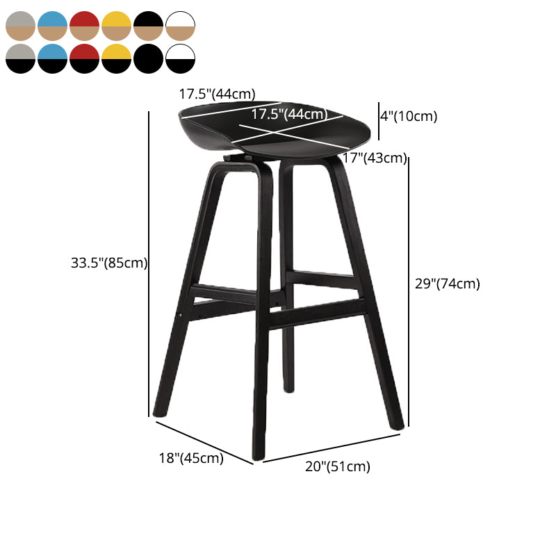 Wood Plastic Counter Stools Backless Scandinavian Bar Stools with Bucket Seat Clearhalo 'Bar Furniture' 'Bar Stools' 'bar_stools' 'furn' 'furn_bar_stools' 'furniture_bar_stools' 'Kitchen & Dining Furniture' 'kitchen&dining_furn' 'kitchen' 'kitchen_furn' Furniture' 4392860