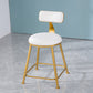 Scandinavian Style Barstool with Metal Leg Round Seat Counter Chair for Kitchen Off-White 1 Piece Short Stool(18"H) Clearhalo 'Bar Furniture' 'Bar Stools' 'bar_stools' 'furn' 'furn_bar_stools' 'furniture_bar_stools' 'Kitchen & Dining Furniture' 'kitchen&dining_furn' 'kitchen' 'kitchen_furn' Furniture' 4392863
