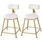 Scandinavian Style Barstool with Metal Leg Round Seat Counter Chair for Kitchen Off-White 2 Piece Set Short Stool(18"H) Clearhalo 'Bar Furniture' 'Bar Stools' 'bar_stools' 'furn' 'furn_bar_stools' 'furniture_bar_stools' 'Kitchen & Dining Furniture' 'kitchen&dining_furn' 'kitchen' 'kitchen_furn' Furniture' 4392865