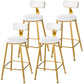 Scandinavian Style Barstool with Metal Leg Round Seat Counter Chair for Kitchen Off-White 4 Piece Set Counter Stool(26"H) Clearhalo 'Bar Furniture' 'Bar Stools' 'bar_stools' 'furn' 'furn_bar_stools' 'furniture_bar_stools' 'Kitchen & Dining Furniture' 'kitchen&dining_furn' 'kitchen' 'kitchen_furn' Furniture' 4392867