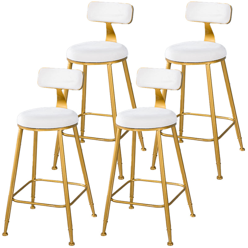 Scandinavian Style Barstool with Metal Leg Round Seat Counter Chair for Kitchen Off-White 4 Piece Set Counter Stool(26"H) Clearhalo 'Bar Furniture' 'Bar Stools' 'bar_stools' 'furn' 'furn_bar_stools' 'furniture_bar_stools' 'Kitchen & Dining Furniture' 'kitchen&dining_furn' 'kitchen' 'kitchen_furn' Furniture' 4392867