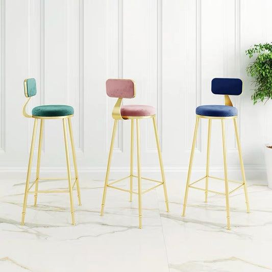 Scandinavian Style Barstool with Metal Leg Round Seat Counter Chair for Kitchen Clearhalo 'Bar Furniture' 'Bar Stools' 'bar_stools' 'furn' 'furn_bar_stools' 'furniture_bar_stools' 'Kitchen & Dining Furniture' 'kitchen&dining_furn' 'kitchen' 'kitchen_furn' Furniture' 4392868