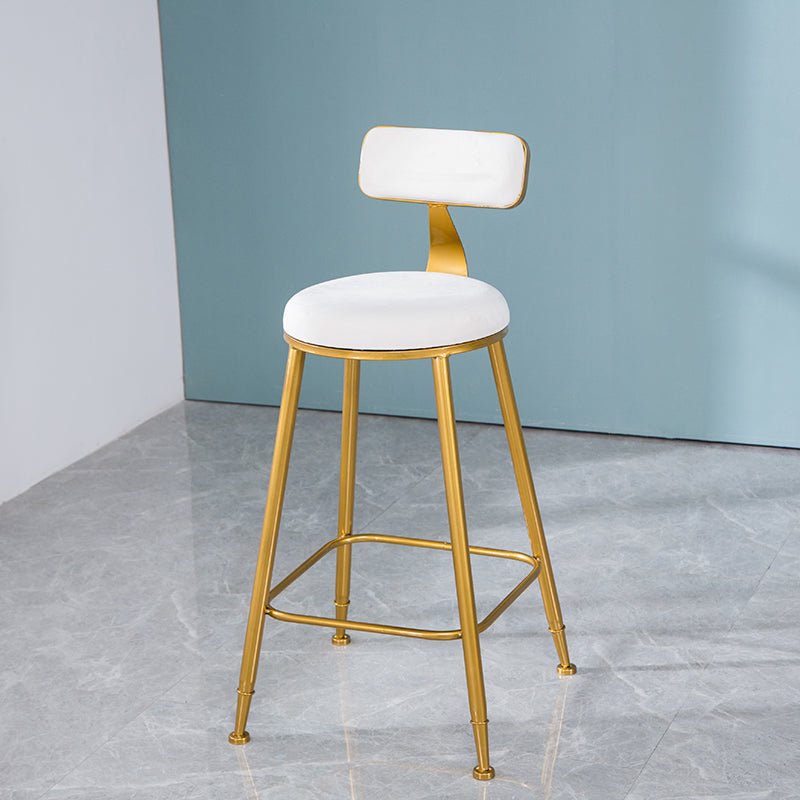 Scandinavian Style Barstool with Metal Leg Round Seat Counter Chair for Kitchen Off-White 1 Piece Counter Stool(26"H) Clearhalo 'Bar Furniture' 'Bar Stools' 'bar_stools' 'furn' 'furn_bar_stools' 'furniture_bar_stools' 'Kitchen & Dining Furniture' 'kitchen&dining_furn' 'kitchen' 'kitchen_furn' Furniture' 4392870