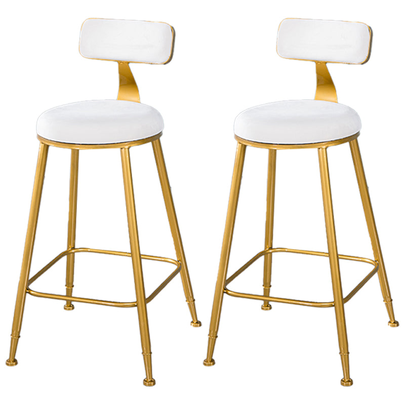 Scandinavian Style Barstool with Metal Leg Round Seat Counter Chair for Kitchen Off-White 2 Piece Set Counter Stool(26"H) Clearhalo 'Bar Furniture' 'Bar Stools' 'bar_stools' 'furn' 'furn_bar_stools' 'furniture_bar_stools' 'Kitchen & Dining Furniture' 'kitchen&dining_furn' 'kitchen' 'kitchen_furn' Furniture' 4392872