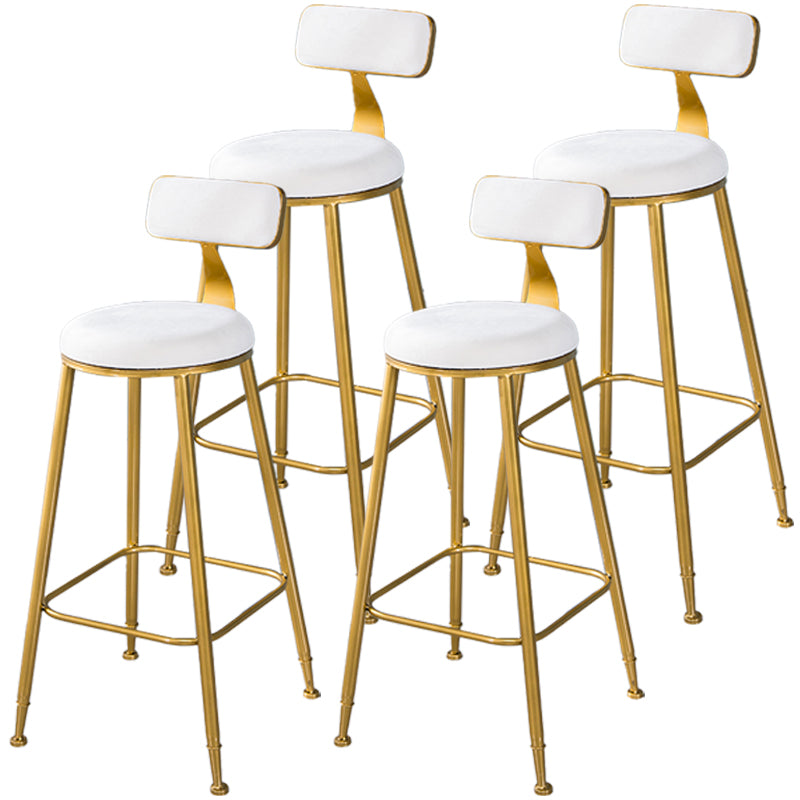 Scandinavian Style Barstool with Metal Leg Round Seat Counter Chair for Kitchen Off-White 4 Piece Set Bar Stool(30"H) Clearhalo 'Bar Furniture' 'Bar Stools' 'bar_stools' 'furn' 'furn_bar_stools' 'furniture_bar_stools' 'Kitchen & Dining Furniture' 'kitchen&dining_furn' 'kitchen' 'kitchen_furn' Furniture' 4392874