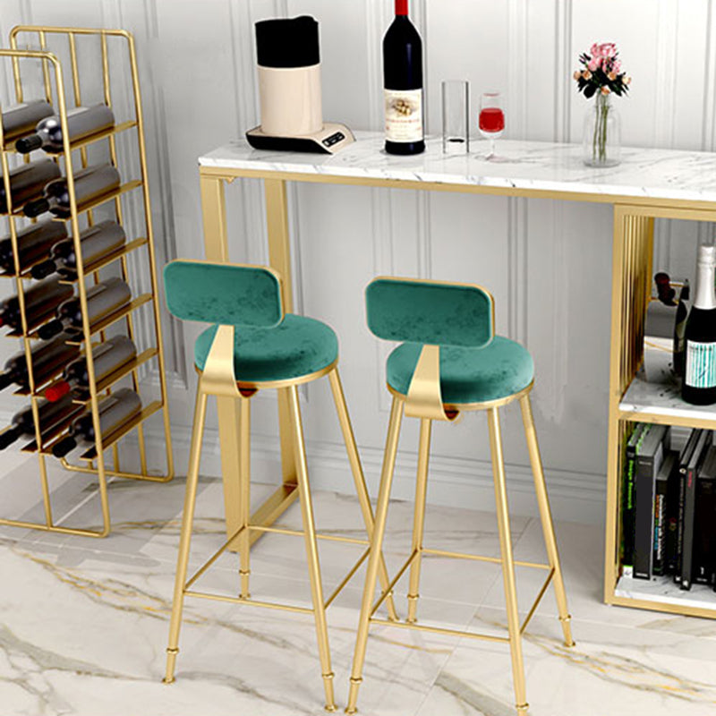 Scandinavian Style Barstool with Metal Leg Round Seat Counter Chair for Kitchen Clearhalo 'Bar Furniture' 'Bar Stools' 'bar_stools' 'furn' 'furn_bar_stools' 'furniture_bar_stools' 'Kitchen & Dining Furniture' 'kitchen&dining_furn' 'kitchen' 'kitchen_furn' Furniture' 4392876