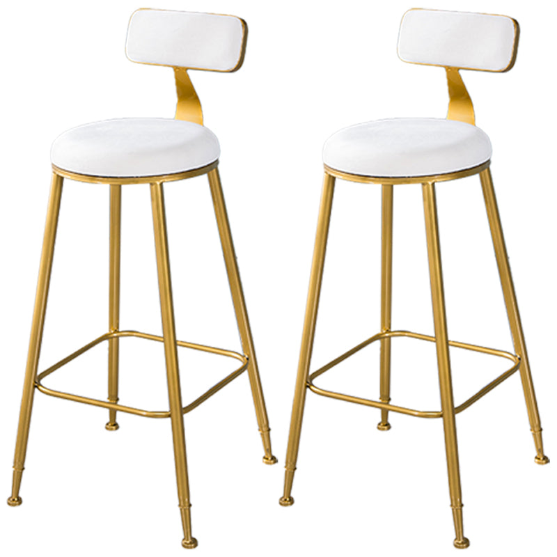Scandinavian Style Barstool with Metal Leg Round Seat Counter Chair for Kitchen Off-White 2 Piece Set Bar Stool(30"H) Clearhalo 'Bar Furniture' 'Bar Stools' 'bar_stools' 'furn' 'furn_bar_stools' 'furniture_bar_stools' 'Kitchen & Dining Furniture' 'kitchen&dining_furn' 'kitchen' 'kitchen_furn' Furniture' 4392877